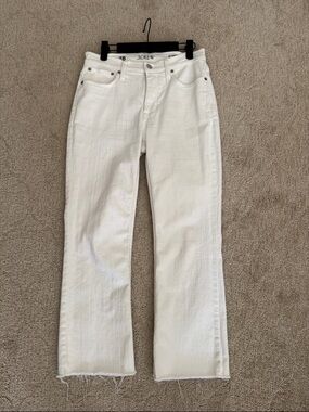 JCrew 9” Demi Boot Crop White Jeans